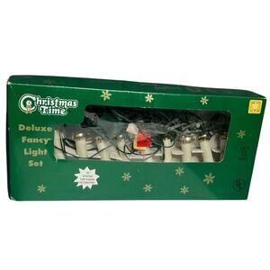 Vtg Christmas Time Deluxe Fancy Light Set Candles Clip on 10 Lights Per Box 3.5"